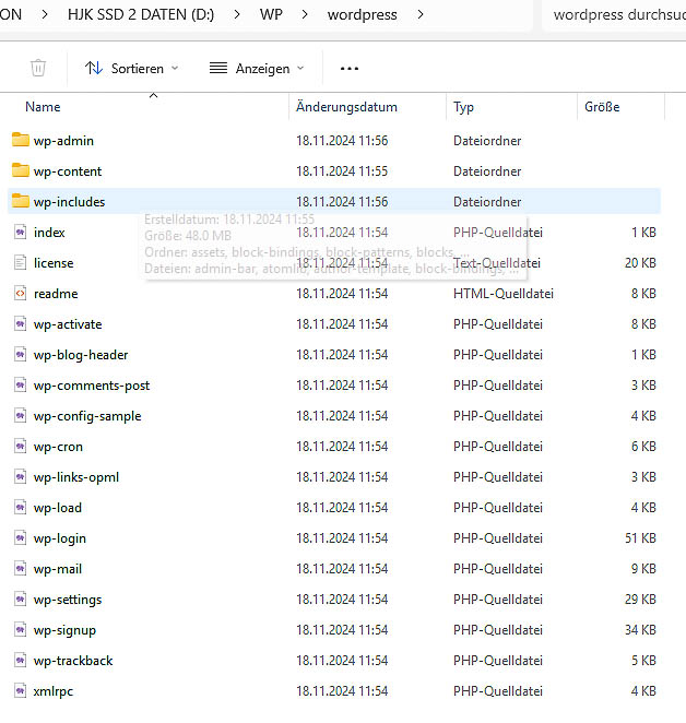 WordPress downloaden und extrahieren