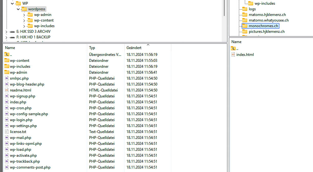 WordPress downloaden und extrahieren