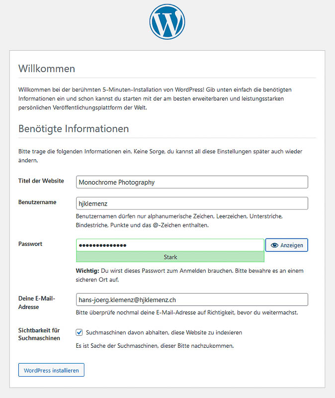 WordPress installieren