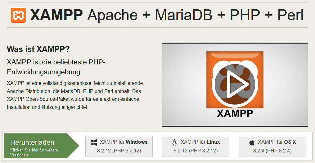 Installation und Konfiguration des XAMPP-Webservers