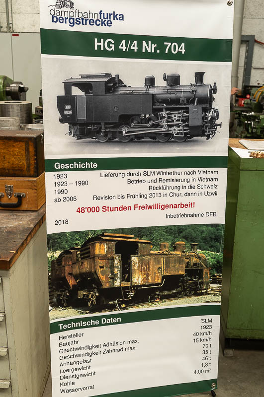 HG 4/4 Nr. 704 nach der Revision in Uzwil