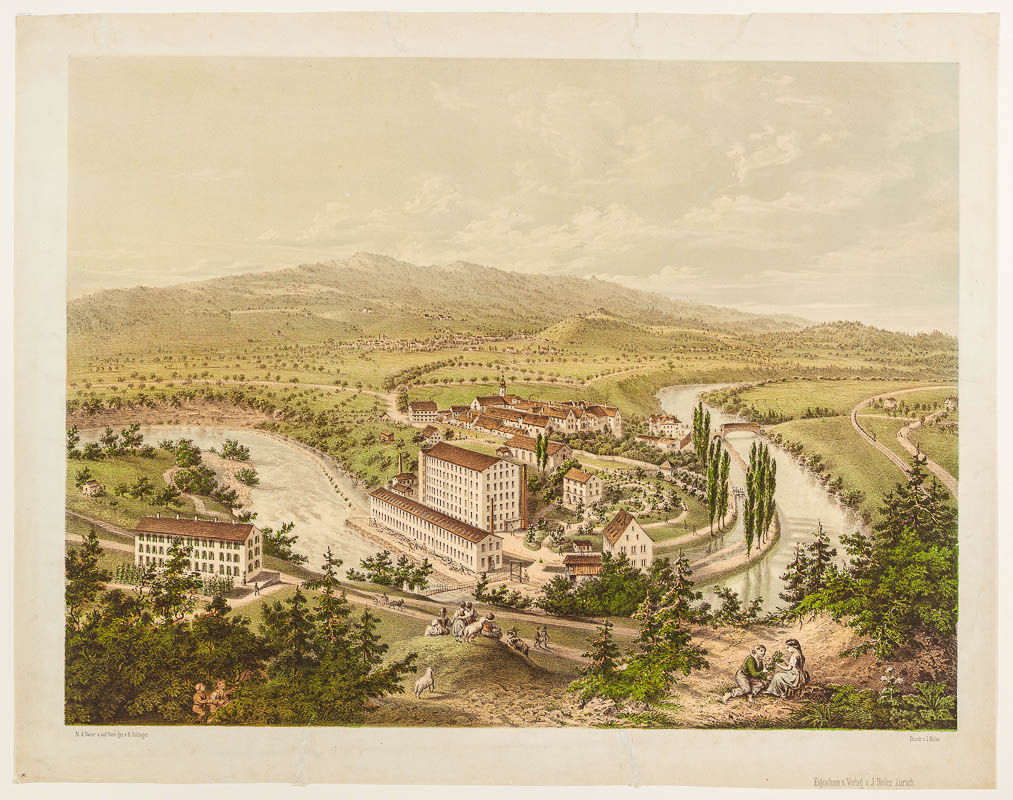 J. J. Hofer nach H. Zollinger, Kloster Wettingen, Chromolithographie, ab 1858 